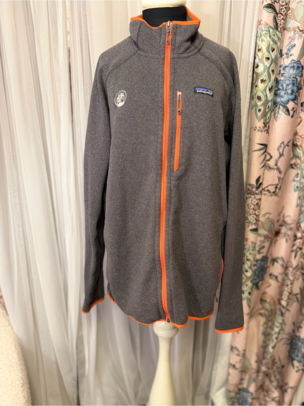 Patagonia Performance Better Sweater Jacket Men XXL Gray Orange Full Zip